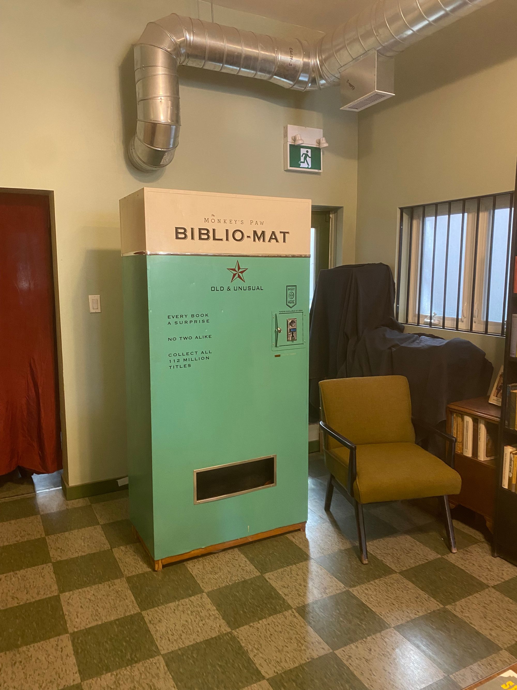 Biblio-Mat vending machine.