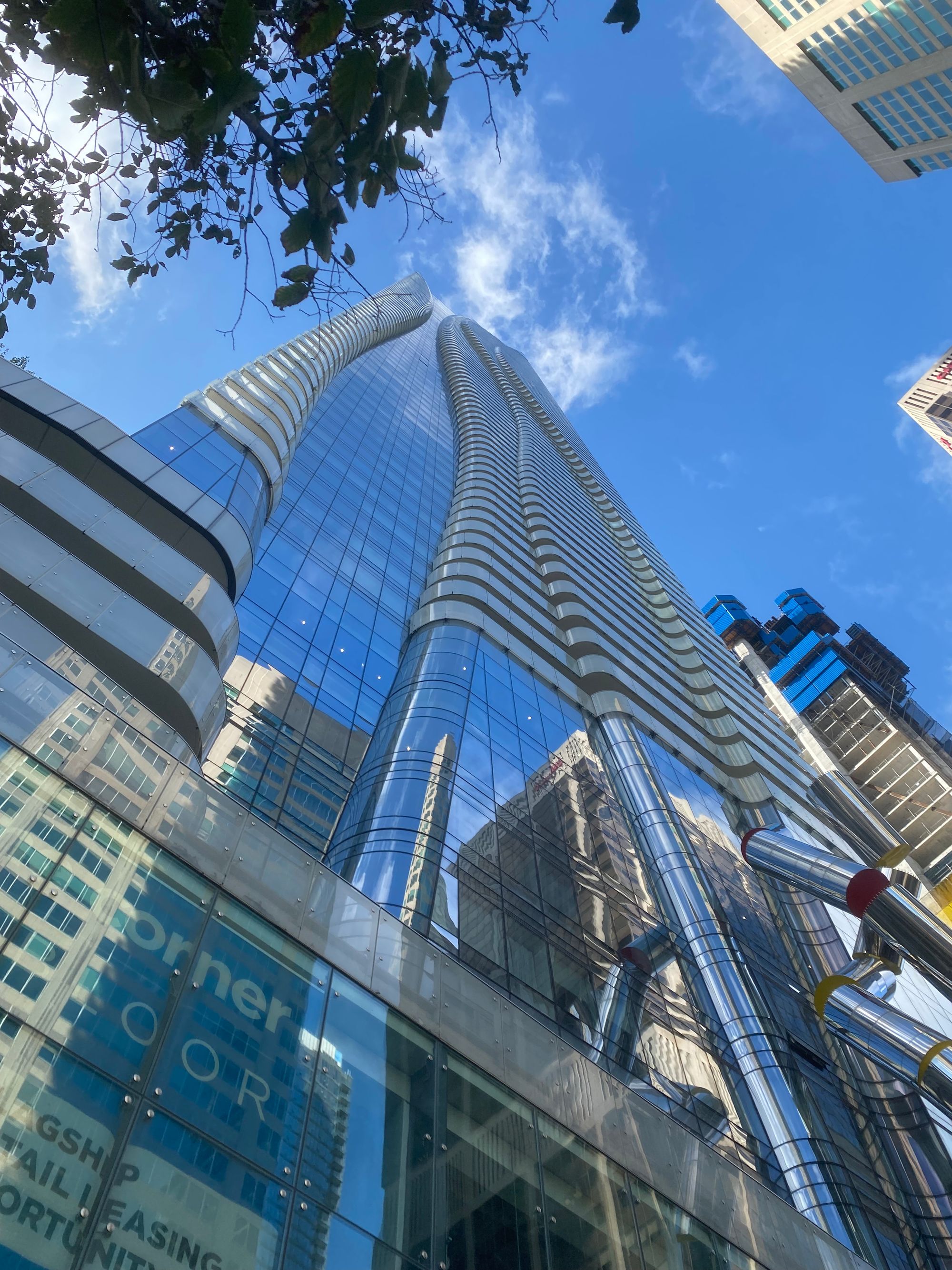 Condo building at Yonge and Bloor, as seen from below.