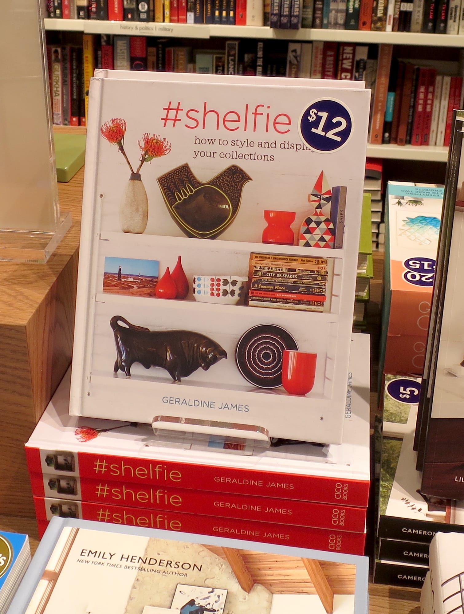 Book titled "#shelfie" on display at Indigo.