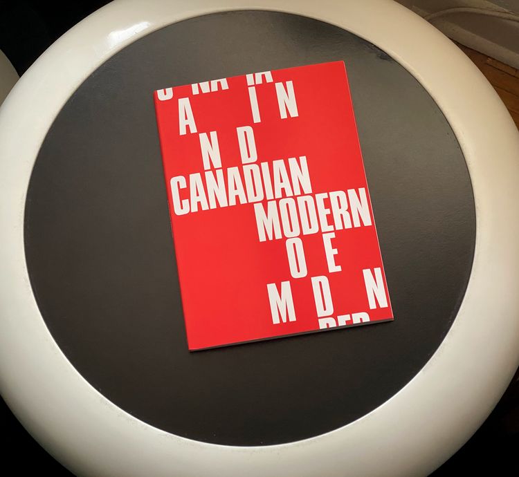 Canadian Modern book on a coffee table.