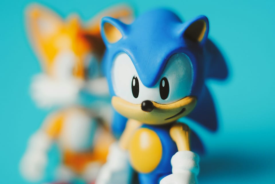 Figurine of Sonic the Hedgehog.